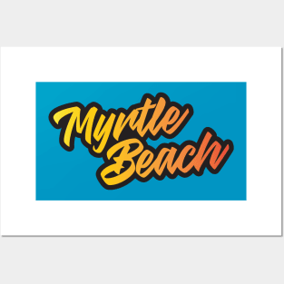 Myrtle Beach Sunset Script Posters and Art